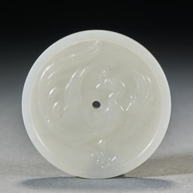Hetian jade, phoenix-pattern jade pendant