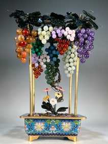 Enamel and jade grape landscape