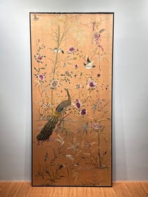 Fine Cantonese embroidery of flowers and birds