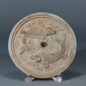 Ancient before Ming Dynasty: Double-Fish Copper Mirror