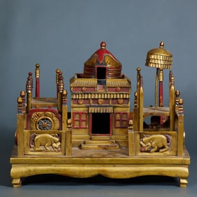 Gilt-bronze stupa city