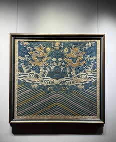 Mid to Late Qing Dynasty, Brocade with Dragon Pattern for Robes