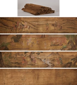 Dryu 6th Year, Silk, Khitan People's Story, Upper Part, Back Side Inscription (26 Volumes)
