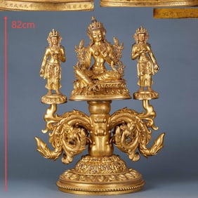 Ming Dynasty Chenghua period copper-gilt Green Tara statue