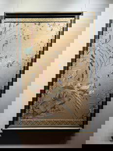 Cantonese embroidery "Adding Flowers to the Brocade": Cantonese embroidery "Adding Flowers to the Brocade", 120*78 cm