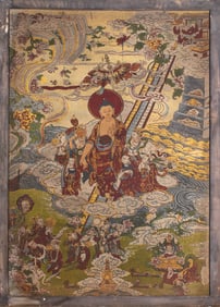 Before the Ming Dynasty, there were kesi hanging screens with images of Sakyamuni preaching