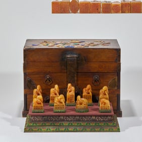 A set of nine Tianhuang stone horse knob seals