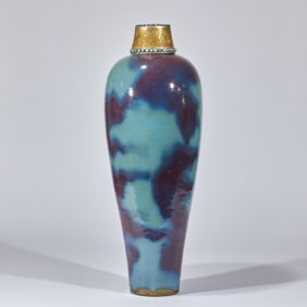 Jun Kiln plum vase with lid