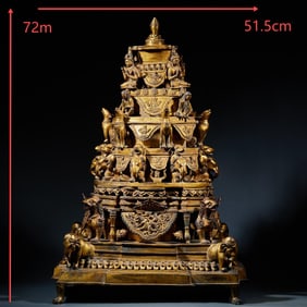 A gilded copper stupa