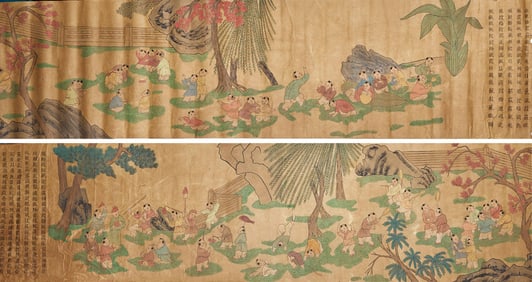 A picture of Wen Ying playing in the Western Xia Dynasty before the Ming Dynasty