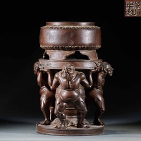 Copper strongman incense burner