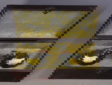 A pair of jade and gold-encrusted mandarin duck dragon seal from Hotan during the Qing Dynasty