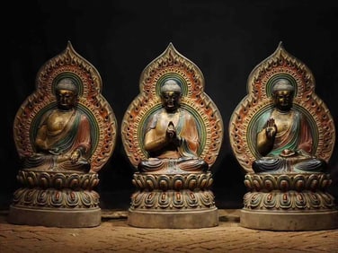 The Three Buddhas painted in the Tang Dynasty