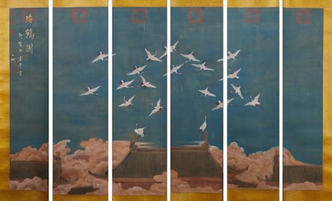 Six vases depicting the auspicious Cranes of Emperor Huizong of the Song Dynasty