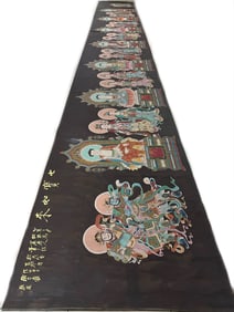 The Qingfu Temple houses Zhang Daqian's silk painting of the Seven Treasures of the Buddha