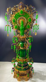 Gilded filigree inlaid with high-ice jade [Bodhisattva with Precious Hands