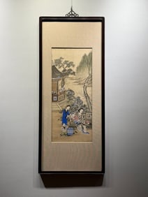A silk painting from the late Qing Dynasty and the Republic of China era, "Three Wives Educating