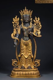Qing Dynasty Qianlong Gilt Mother of Mercy Buddha Statue