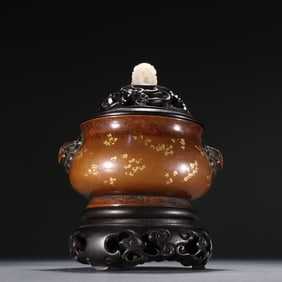 Ming Dynasty Xuande Period Copper Gilt Tianji Ear Incense Burner