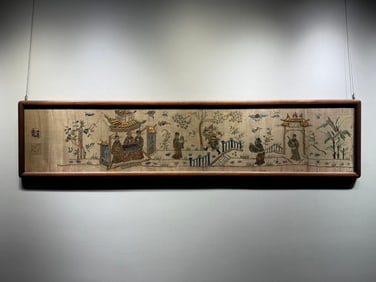Qing Dynasty Gold Embroidery "Theatrical Figures"