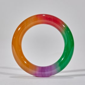 Multicolored jade bracelet