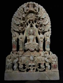 Buddha statue in white marble