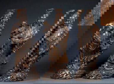 Qing dynasty Chenxiang wood carving symbolizing good fortune, prosperity, and longevity