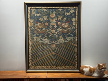 Qing Dynasty Brocade Fabric with Dragon Patterns