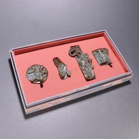 A Set of Ancient Jade Sword Ornaments from the Han Dynasty