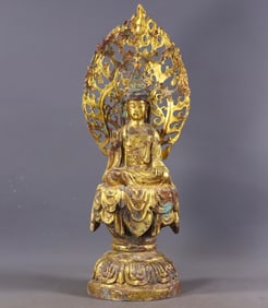 A gilded Buddha statue from the Northern Wei Dynasty