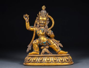 Gilt-bronze Vajrapani Buddha Statue