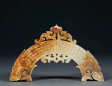 Hetian Jade Double Dragon Jade Disc