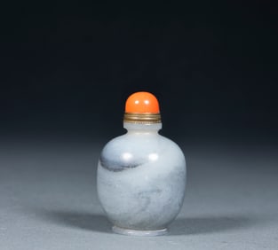 Hotan Jade Qinghua Seed Material Snuff Bottle