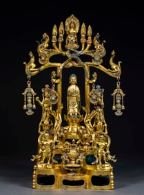Gilded Bronze Buddha Figurine