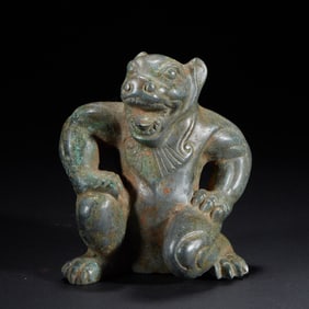 Pre-Ming Dynasty Copper Bear Warrior