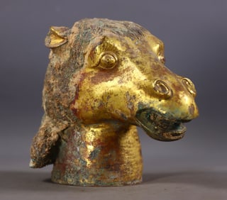 Warring States to Han Dynasty, gilded horse head