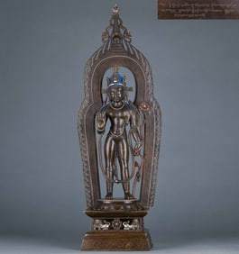 Standing Statue of Guanyin in Alloy Copper