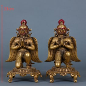 A pair of Garuda, made of alloy copper