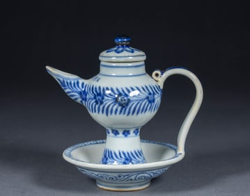 Blue and white oil pot, Ming Xuande period