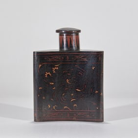 Alcohol pot with sea wave pattern, lacquerware