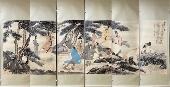 A complete landscape painting by Fu Baoshi