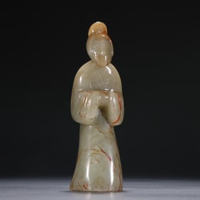 Han Dynasty Hetian Jade Human Figure Tabletop Ornament