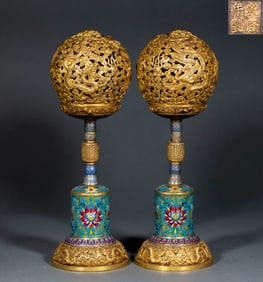 Qianlong Period Cloisonné Enamel Dragon Pattern Hat Top Incense Burner