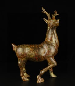 Han Dynasty Bronze Inscribed Deer Vase