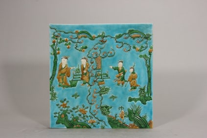 Mid-Ming Dynasty Enamel high-scholar porcelain plate