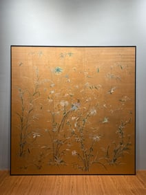 Late Qing Dynasty and Republic of China period Cantonese embroidery flower and bird "Adding Flowers