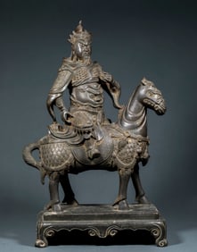 Pre-Ming Dynasty Horse-riding Guan Gong statue