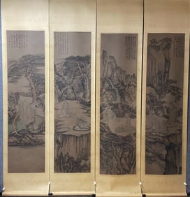 A set of four fine hanging scrolls by Shi Tao