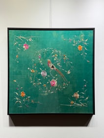 Republican Period Guang Embroidery of Flowers and Birds (Guang Embroidery is one of China's four