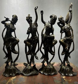 Qing Dynasty Agarwood Ornament of "Flying Apsaras and Four Beauties"